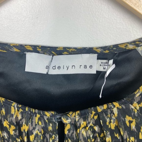 Nordstrom Adelyn Rae Vania Print Pleats & Ruffles Long Sleeve Mini Dress Size M - Picture 7 of 13